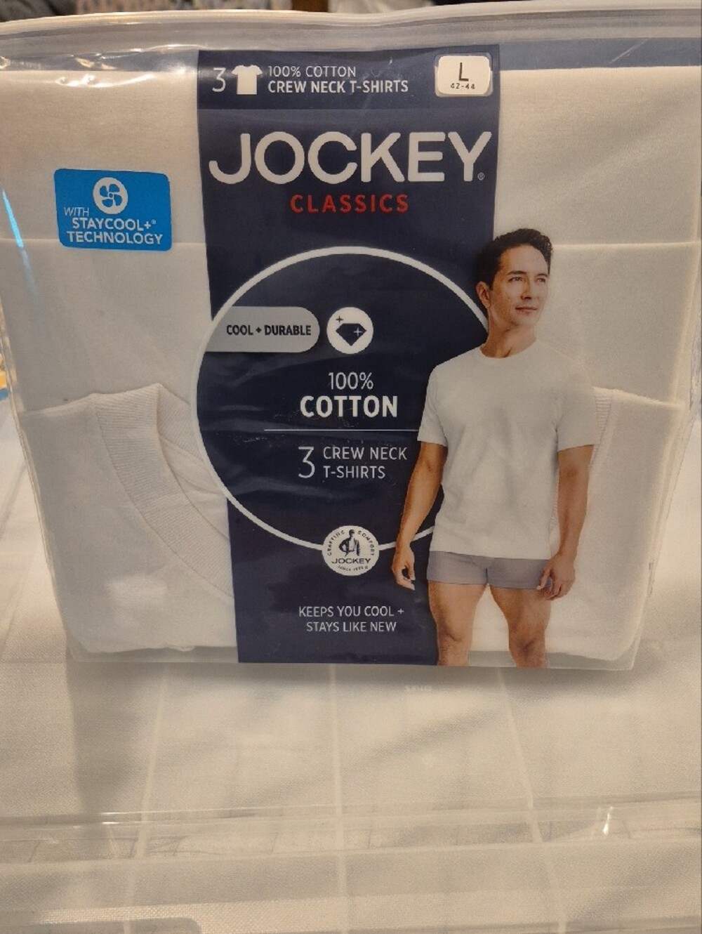 Jockey Classics White Crew Neck T-Shirts - 3 Pack